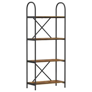 vidaXL Hyllsystem 4 niv&aring;er 60 x 30 x 146 cm Konstruerat tr&auml; R&ouml;kt ek