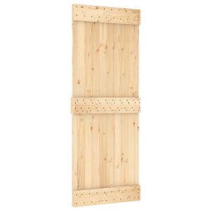 vidaXL Skjutd&ouml;rr NARVIK Naturlig och svart 85 x 210 cm (213,5 cm)