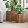 vidaXL Planteringskorg med lagring 2 pcs Brun Lacak-rattan