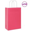 vidaXL Pappersp&aring;sar 250 st med handtag rosa 21x11x31 cm