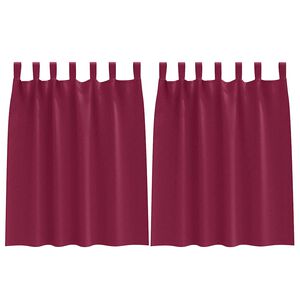 vidaXL M&ouml;rkl&auml;ggningsgardiner med Ringar 2 pcs Vinr&ouml;d 140 x 140 cm