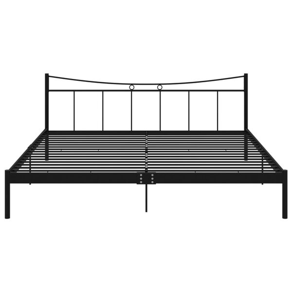 vidaXL Sängram utan madrass svart metall 200x200 cm