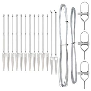vidaXL Staketstolpar 13 pcs Silver Ø32mm 60 cm Galvaniserat stål