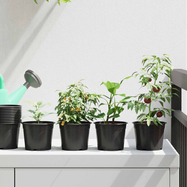 vidaXL Blomkruka 200 pcs Svart &Oslash; 15 x 12,5 cm Plast