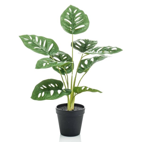 Emerald Konstv&auml;xt monstera Monkey Bush i kruka 43 cm
