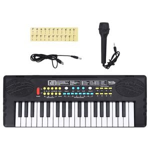 vidaXL Piano elektriskt tangentbord 37 tangenter och mikrofon f&ouml;r barn