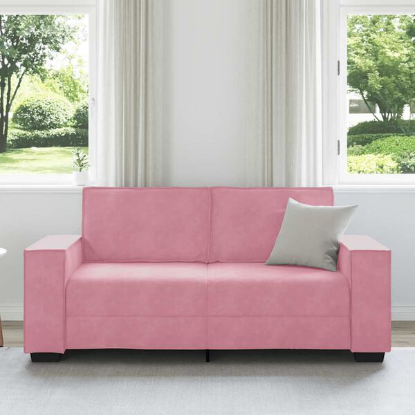 vidaXL Soffa 2-sits rosa 180x78x84 cm sammet
