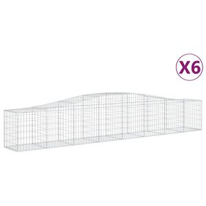 vidaXL Gabioner b&aring;gformade 6 st 400x50x60/80 cm galvaniserat j&auml;rn
