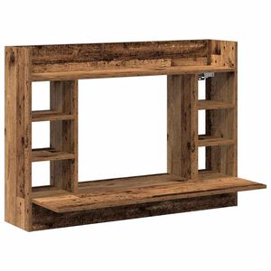 vidaXL V&auml;ggmonterat skrivbord Gammalt tr&auml; 105 x 48 x 75 cm