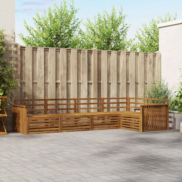 vidaXL Utomhussoffset 5 pcs Naturf&auml;rg Massivt Akaciatr&auml;