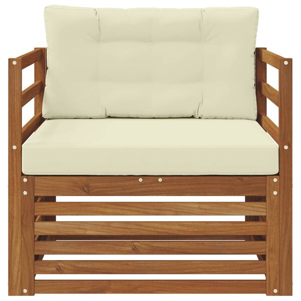 vidaXL Utomhussoffset Massivt akaciatr&auml; och polyester Naturf&auml;rg