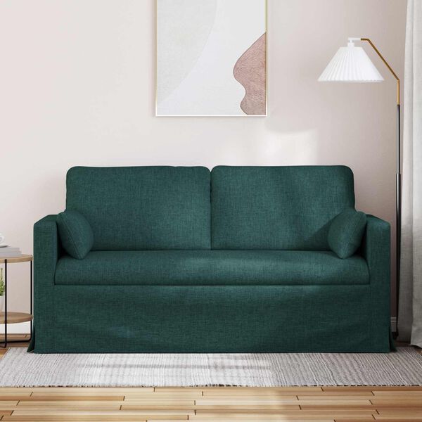 vidaXL Soffa M&ouml;rkgr&ouml;n 158 x 78 x 80 cm tyg
