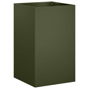 vidaXL Tr&auml;dg&aring;rdsplanterare Olivgr&ouml;n 40 x 40 x 50 cm Kallvalsat st&aring;l