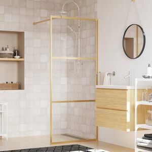vidaXL Duschv&auml;gg med klart ESG-glas guld 80x195 cm