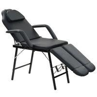 vidaXL Bärbar behandlingsstol konstläder 185x78x76 cm svart
