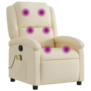 vidaXL Massagef&aring;t&ouml;lj gr&auml;ddvit tyg