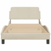 vidaXL Bed Frame "Dover" Cream 100x200 cm Fabric