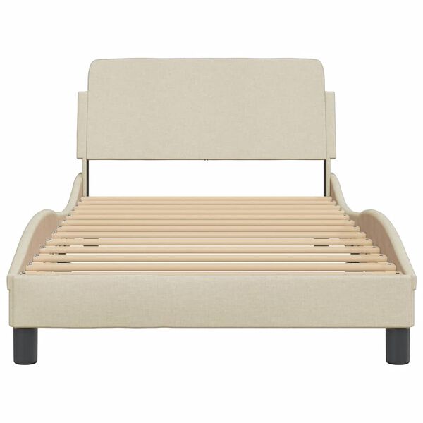 vidaXL Bed Frame "Dover" Cream 100x200 cm Fabric