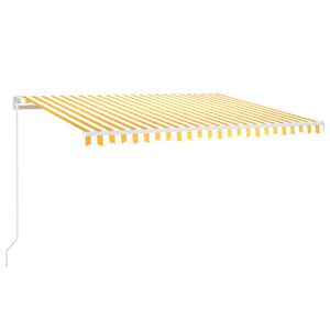 vidaXL Markis manuellt inf&auml;llbar 450x350 cm gul och vit