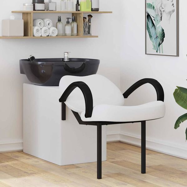 vidaXL Schampostol Vit och svart 63 x 141 x 92 cm PVC