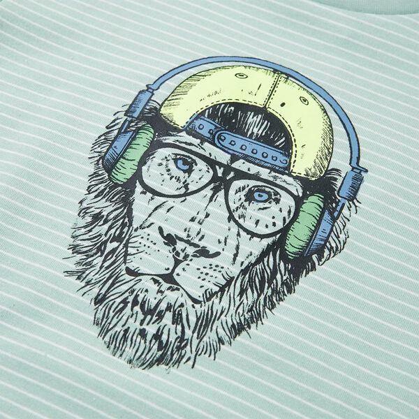 T-shirt för barn med ränder ljus mintgrön 128