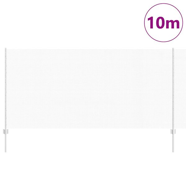 vidaXL St&auml;ngsel med stolpe Silver 1,2 x 10 m St&aring;l