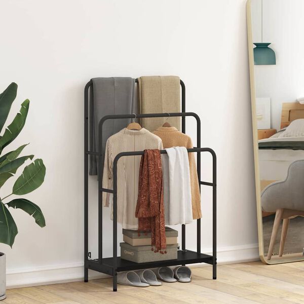 vidaXL Kl&auml;dst&auml;llning Svart Ek 60 x 30 x 100,5 cm Konstruerat tr&auml;