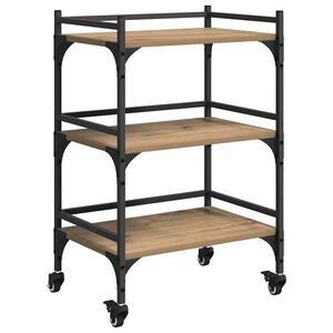 vidaXL K&ouml;ksvagn Artisan Ek 50 x 35 x 75.5 cm Konstruerat tr&auml;