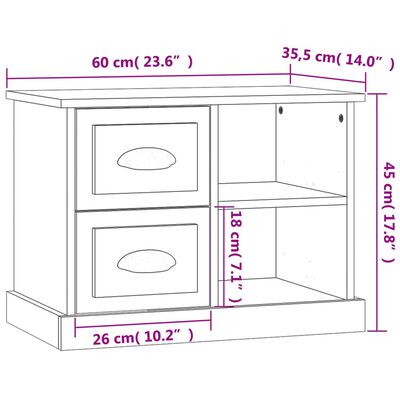 vidaXL Sängbord vit högglans 60x35,5x45 cm