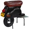 vidaXL Barstol moped svart &auml;kta l&auml;der massivt &aring;tervunnet tr&auml;