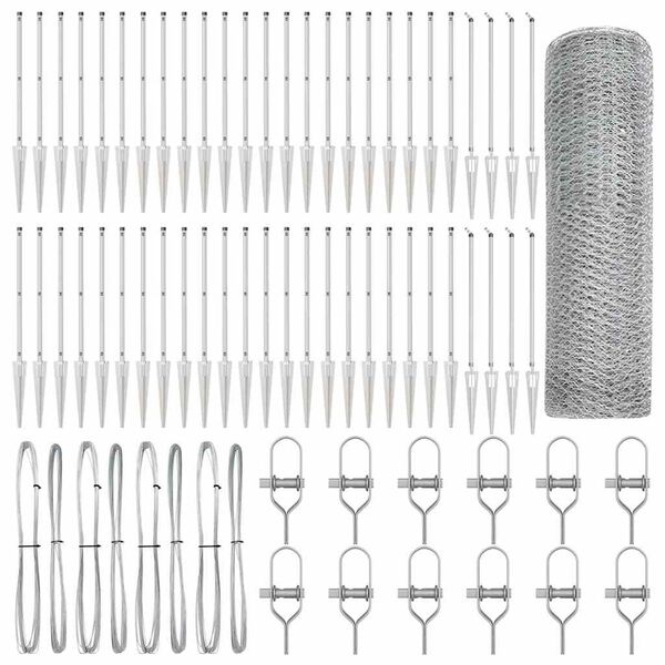 vidaXL St&auml;ngselstolpe Silver 100 x 0,8 m (13 mm n&auml;t) St&aring;l