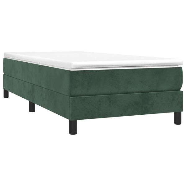 vidaXL Boxspring-sängram mörkgrön 100x200 cm sammet