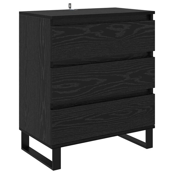 vidaXL Sideboard med l&aring;da Svart Ek 60 x 35 x 70 cm Konstruerat tr&auml;