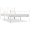 vidaXL S&auml;ngram utan madrass vit metall 140x200 cm