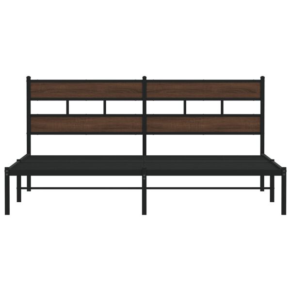 vidaXL S&auml;ngram utan madrass med huvudgavel brun ek 200x200 cm