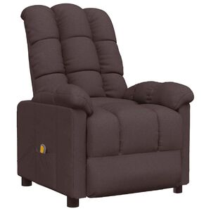 vidaXL Massagef&aring;t&ouml;lj m&ouml;rkbrun tyg
