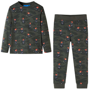 Pyjamas med l&aring;nga &auml;rmar f&ouml;r barn khaki 92