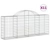 vidaXL Gabioner b&aring;gformade 11 st 200x30x80/100 cm galvaniserat j&auml;rn