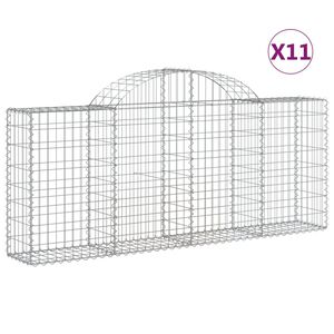 vidaXL Gabioner b&aring;gformade 11 st 200x30x80/100 cm galvaniserat j&auml;rn