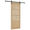 vidaXL Skjutd&ouml;rr Naturlig och svart 86 x 211 cm Massiv furu