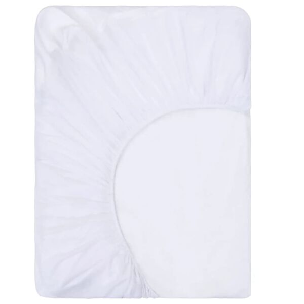 vidaXL Dra-p&aring;-lakan 2 st vattent&auml;ta bomull 100x200 cm vit