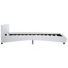vidaXL Sängram med LED vit konstläder 140x200 cm