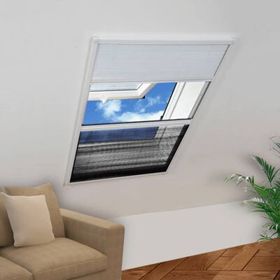 vidaXL Insektsnät plissé till fönster 160 x 110 cm med solskydd