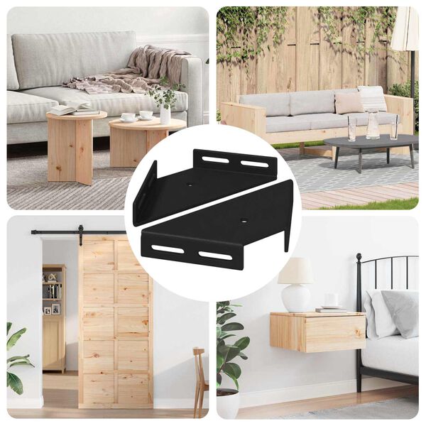 vidaXL H&ouml;rnskena 2 pcs Svart 138,5 x 50,5 x 16 mm J&auml;rn