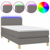 vidaXL Rams&auml;ng med madrass & LED m&ouml;rkgr&aring; 100x200 cm tyg