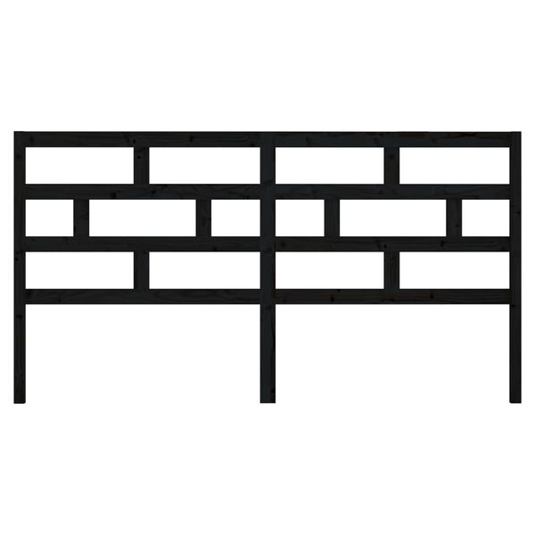 vidaXL Sänggavel svart 186x4x100 cm massiv furu