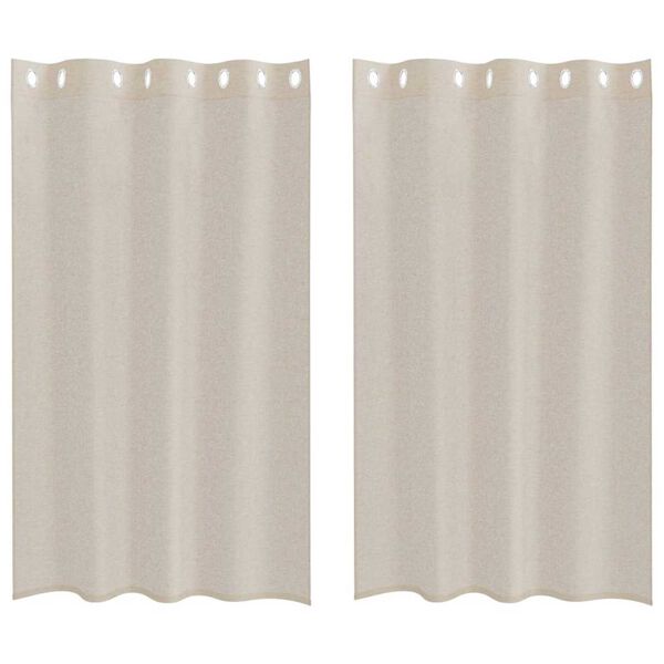 vidaXL Voile Gardin med gardiner 2 pcs Sand 175 x 140 cm Polyester