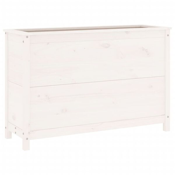 vidaXL Odlingsl&aring;da p&aring; ben 119,5x40x78 cm vit massiv furu