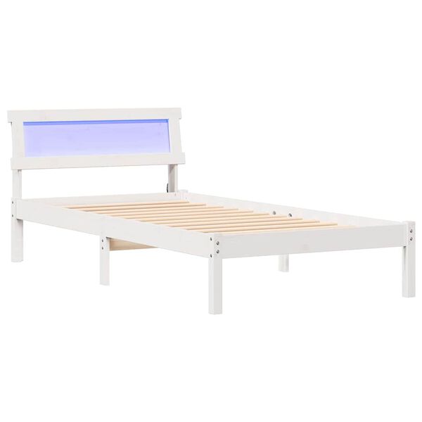 vidaXL S&auml;ngram med huvudgavel Vit 100 x 200 cm Massiv furu