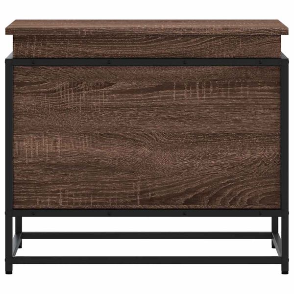 vidaXL F&ouml;rvaringsl&aring;da med lock brun ek 60x40x51,5 cm konstruerat tr&auml;